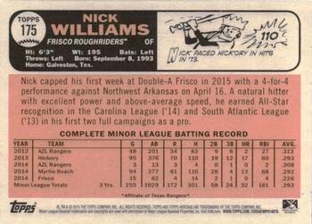 2015 Topps Heritage Minor League - Blue #175 Nick Williams Back