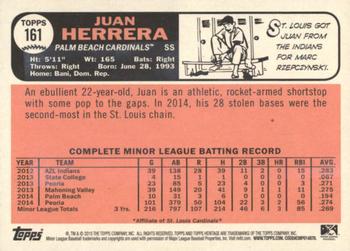 2015 Topps Heritage Minor League - Gum Damage #161 Juan Herrera Back