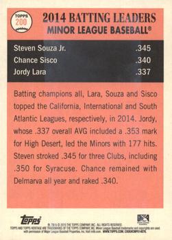 2015 Topps Heritage Minor League - Gum Damage #200 Steven Souza Jr. / Chance Sisco / Jordy Lara Back