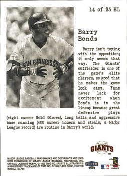 1999 Sports Illustrated - Headliners #14HL Barry Bonds  Back
