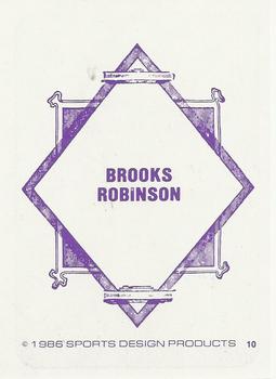1986 Sports Design Products JD McCarthy #10 Brooks Robinson Back