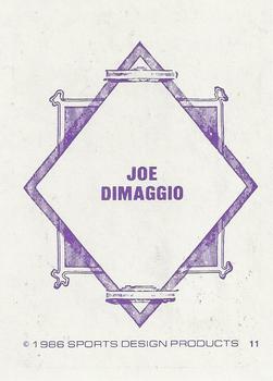 1986 Sports Design Products JD McCarthy #11 Joe DiMaggio Back