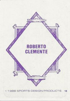 1986 Sports Design Products JD McCarthy #18 Roberto Clemente Back
