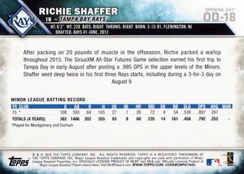 2016 Topps Opening Day #OD-18 Richie Shaffer Back
