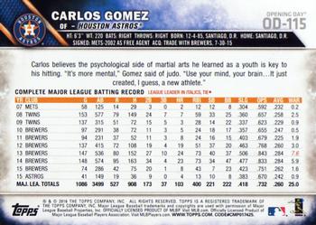 2016 Topps Opening Day #OD-115 Carlos Gomez Back