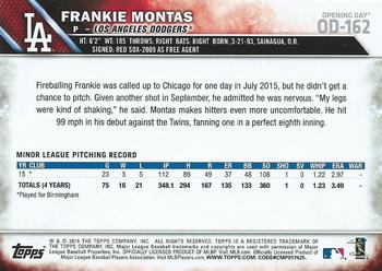 2016 Topps Opening Day #OD-162 Frankie Montas Back
