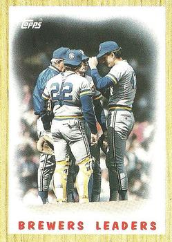 1987 Topps #56 Brewers Leaders Front