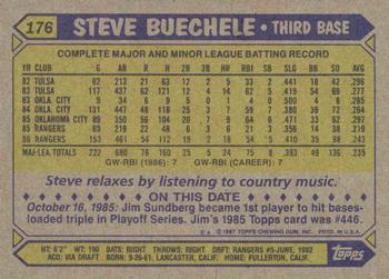 1987 Topps #176 Steve Buechele Back