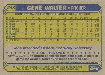 1987 Topps #248 Gene Walter Back