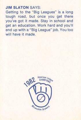 1983 Milwaukee Brewers Police - Brookfield Police Department and Jaycees #NNO Jim Slaton Back