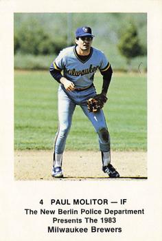 1983 Milwaukee Brewers Police - New Berlin Police Department #NNO Paul Molitor Front
