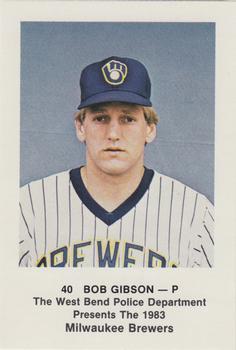 1983 Milwaukee Brewers Police - West Bend Police Department #NNO Bob Gibson Front