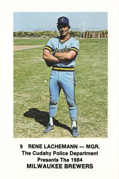 1984 Milwaukee Brewers Police - Cudahy Police Department #NNO Rene Lachemann Front