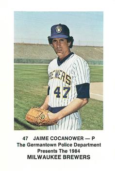 1984 Milwaukee Brewers Police - Germantown Police Department #NNO Jaime Cocanower Front