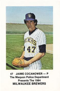 1984 Milwaukee Brewers Police - Mequon Police Department #NNO Jaime Cocanower Front