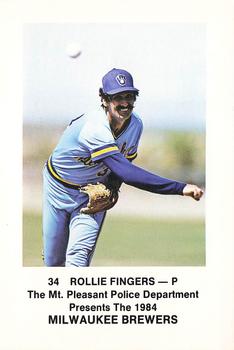 1984 Milwaukee Brewers Police - Mt. Pleasant Police Department #NNO Rollie Fingers Front