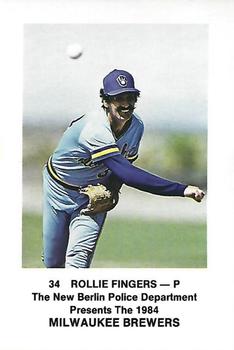 1984 Milwaukee Brewers Police - New Berlin Police Department #NNO Rollie Fingers Front