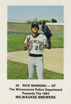 1984 Milwaukee Brewers Police - Winneconne Police Department #NNO Rick Manning Front