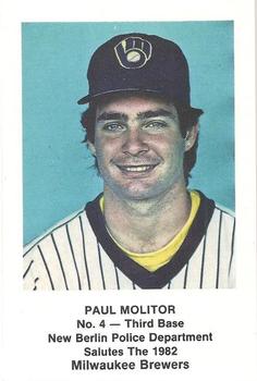 1982 Milwaukee Brewers Police - New Berlin Police Department #NNO Paul Molitor Front