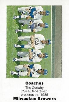 1985 Milwaukee Brewers Police - Cudahy Police Department #NNO Milwaukee Brewers Coaches Front