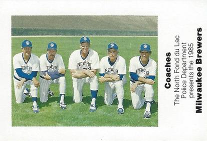 1985 Milwaukee Brewers Police - North Fond du Lac Police Department #NNO Milwaukee Brewers Coaches Front