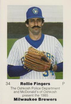 1985 Milwaukee Brewers Police - Oshkosh Police Department and McDonald's of Oshkosh #NNO Rollie Fingers Front