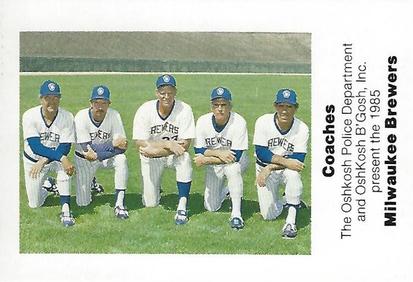 1985 Milwaukee Brewers Police - Oshkosh Police Department and Oshkosh B'Gosh, Inc. #NNO Milwaukee Brewers Coaches Front