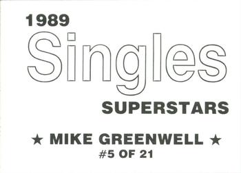 1989 Singles Superstars (unlicensed) #5 Mike Greenwell Back