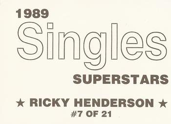 1989 Singles Superstars (unlicensed) #7 Rickey Henderson Back