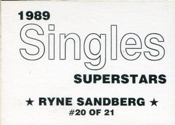 1989 Singles Superstars (unlicensed) #20 Ryne Sandberg Back