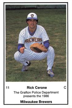 1986 Milwaukee Brewers Police - Grafton Police Department #NNO Rick Cerone Front