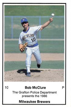 1986 Milwaukee Brewers Police - Grafton Police Department #NNO Bob McClure Front