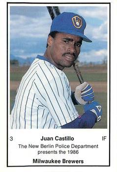 1986 Milwaukee Brewers Police - New Berlin Police Department #NNO Juan Castillo Front