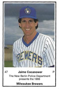 1986 Milwaukee Brewers Police - New Berlin Police Department #NNO Jaime Cocanower Front