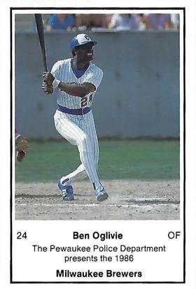1986 Milwaukee Brewers Police - Pewaukee Police Department #NNO Ben Oglivie Front