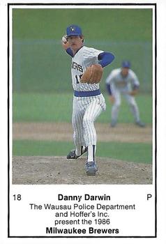 1986 Milwaukee Brewers Police - Wausau Police Department and Hoffer's Inc. #NNO Danny Darwin Front