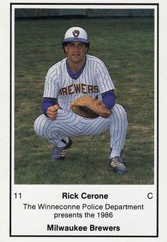 1986 Milwaukee Brewers Police - Winneconne Police Department #NNO Rick Cerone Front