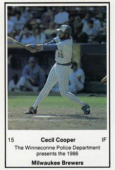 1986 Milwaukee Brewers Police - Winneconne Police Department #NNO Cecil Cooper Front