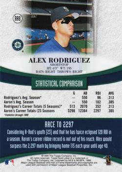 1999 Topps Gold Label - Race to Aaron Black #RA8 Alex Rodriguez Back
