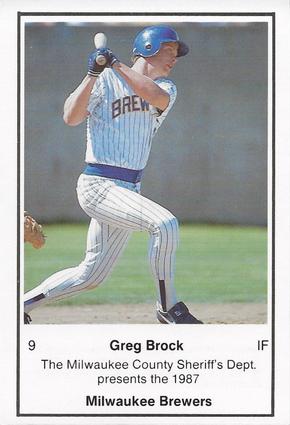 1987 Milwaukee Brewers Police - Milwaukee County Sheriff's Department #NNO Greg Brock Front