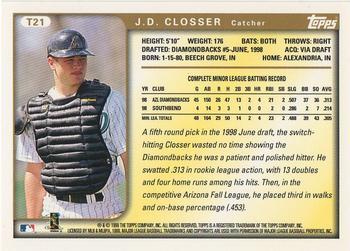 1999 Topps Traded and Rookies - Autographs #T21 J.D. Closser  Back