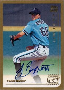 1999 Topps Traded and Rookies - Autographs #T36 A.J. Burnett  Front