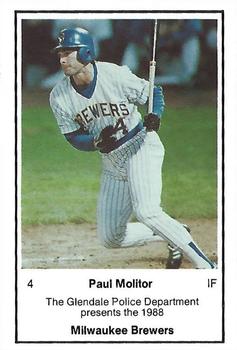 1988 Milwaukee Brewers Police - Glendale Police Department #NNO Paul Molitor Front