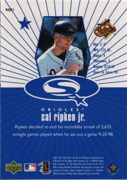 1999 UD Choice - StarQuest Blue #SQ21 Cal Ripken Jr.  Back
