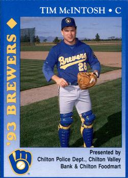 1993 Milwaukee Brewers Police - Chilton PD, Chilton Valley Bank, Chilton Foodmart #NNO Tim McIntosh Front