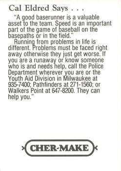 1993 Milwaukee Brewers Police - Markesan Police Department #NNO Cal Eldred Back
