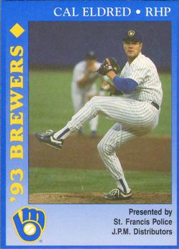 1993 Milwaukee Brewers Police - St. Francis PD, J.P.M. Distributors #NNO Cal Eldred Front