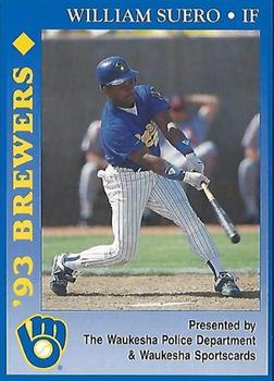 1993 Milwaukee Brewers Police - Waukesha Police Department & Waukesha Sportscards #NNO William Suero Front
