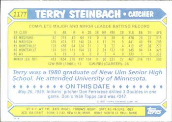1987 Topps Traded #117T Terry Steinbach Back