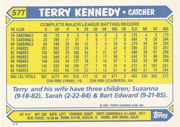 1987 Topps Traded #57T Terry Kennedy Back